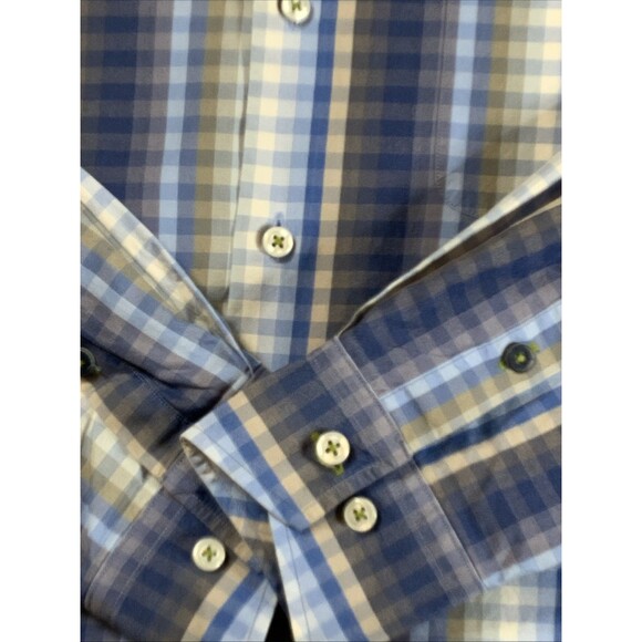 TOMMY BAHAMA Blue Striped Cotton Long Sleeve Sport‎ Button Down Shirt Men's Med - Picture 4 of 11